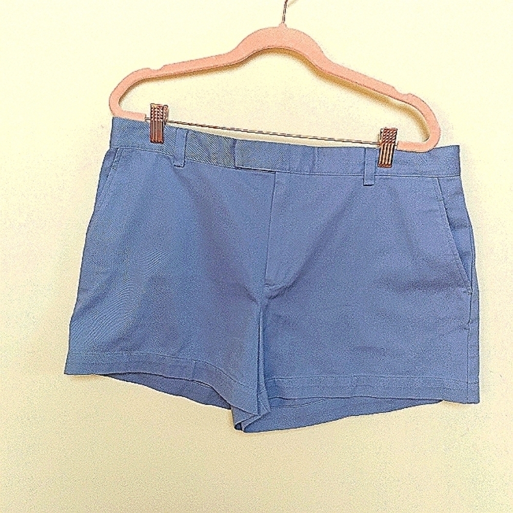Ralph Lauren Classic Blue Cotton High Waist Chino Shorts Size 14